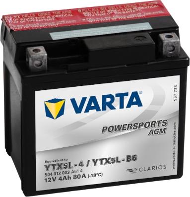 Varta 504012008I314 - Starter Battery www.parts5.com