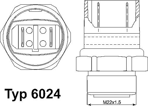 WAHLER 6024.95D - Temperature Switch, radiator / air conditioner fan parts5.com