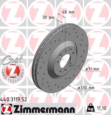 Zimmermann 440.3119.52 - Brake Disc www.parts5.com