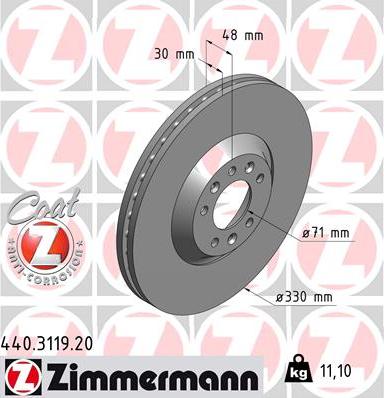 Zimmermann 440.3119.20 - Brake Disc www.parts5.com