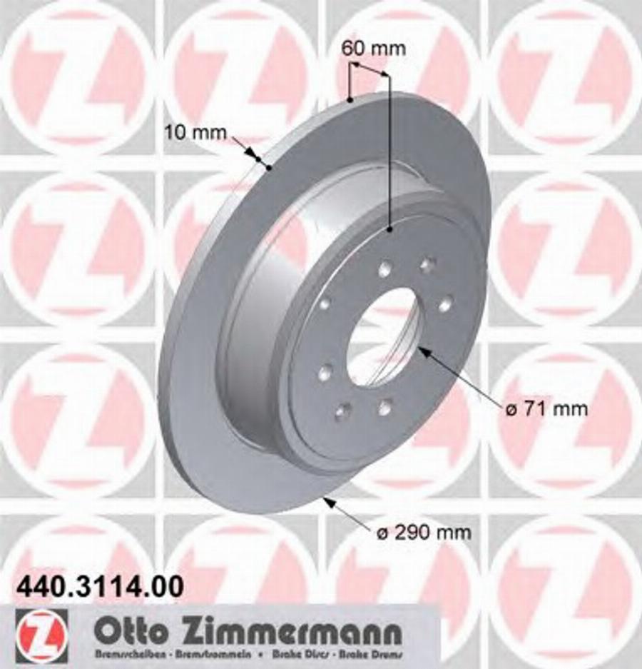 Zimmermann 440.3114.00 - Disque de frein www.parts5.com