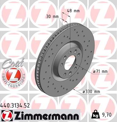 Zimmermann 440.3134.52 - Kočioni disk www.parts5.com