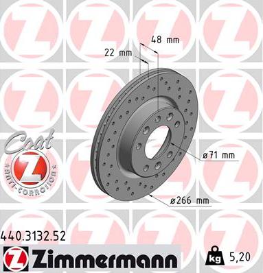 Zimmermann 440.3132.52 - Brake Disc www.parts5.com