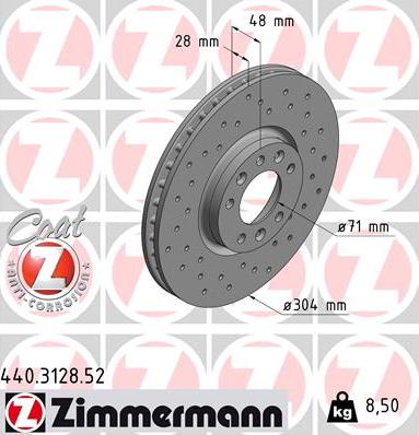 Zimmermann 440.3128.52 - Disc frana www.parts5.com