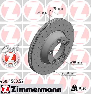 Zimmermann 460.4508.52 - Brake Disc www.parts5.com