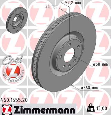 Zimmermann 460.1555.20 - Brake Disc www.parts5.com