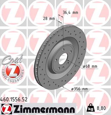 Zimmermann 460.1556.52 - Brake Disc www.parts5.com