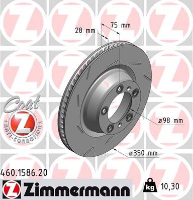 Zimmermann 460.1586.20 - Brake Disc www.parts5.com