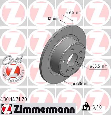 Zimmermann 430.1471.20 - Disc frana www.parts5.com