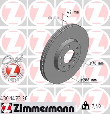 Zimmermann 430.1473.20 - Brake Disc www.parts5.com