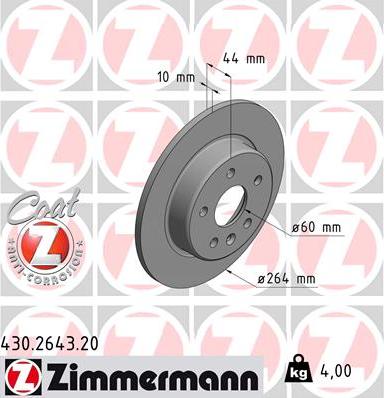 Zimmermann 430.2643.20 - Brake Disc www.parts5.com