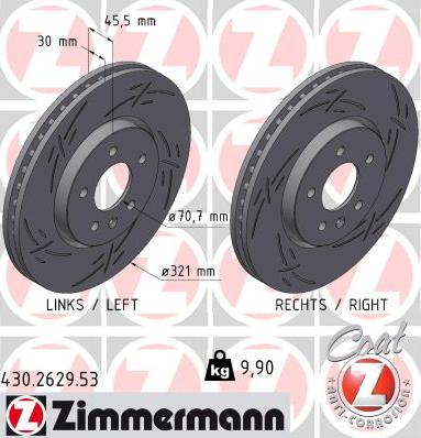 Zimmermann 430.2629.53 - Brake Disc www.parts5.com