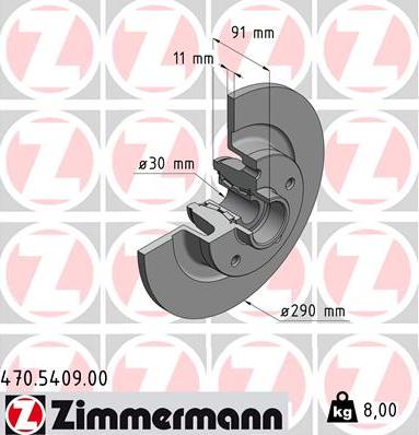 Zimmermann 470.5409.00 - Тормозной диск www.parts5.com