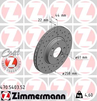 Zimmermann 470.5403.52 - Тормозной диск www.parts5.com