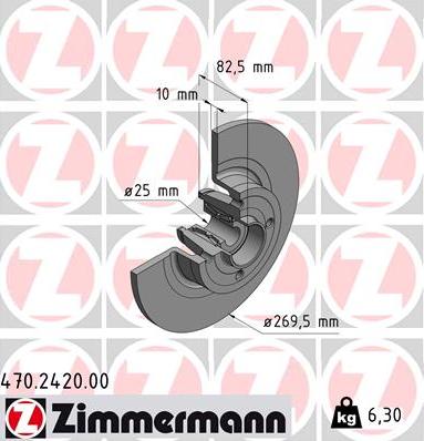 Zimmermann 470.2420.00 - Tarcza hamulcowa www.parts5.com