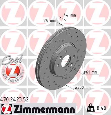 Zimmermann 470.2423.52 - Disc frana www.parts5.com