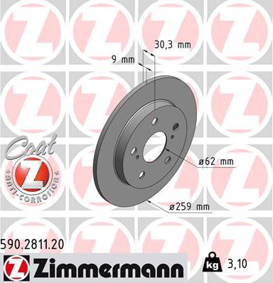 Zimmermann 590.2811.20 - Kočioni disk www.parts5.com