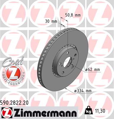 Zimmermann 590.2822.20 - Brake Disc www.parts5.com