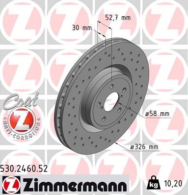 Zimmermann 530.2460.52 - Δισκόπλακα www.parts5.com