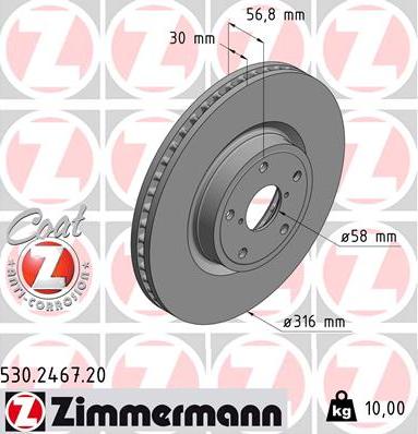 Zimmermann 530.2467.20 - Δισκόπλακα www.parts5.com