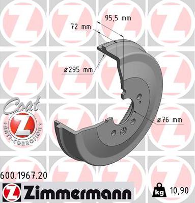 Zimmermann 600.1967.20 - Brake Drum www.parts5.com