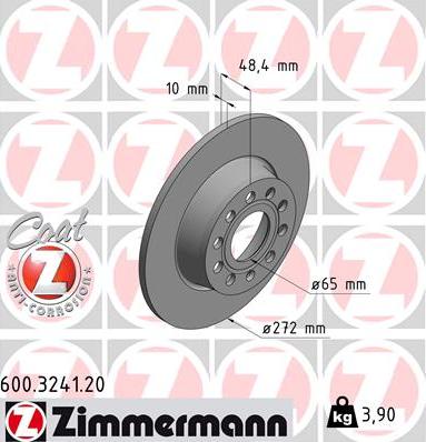 Zimmermann 600.3241.20 - Tarcza hamulcowa www.parts5.com