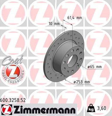 Zimmermann 600.3258.52 - Jarrulevy www.parts5.com