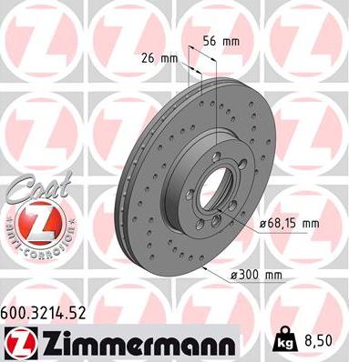 Zimmermann 600.3214.52 - Disc frana www.parts5.com