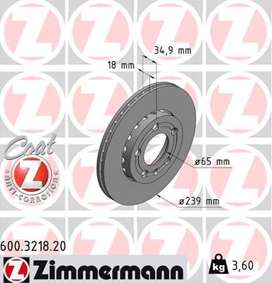 Zimmermann 600.3218.20 - Δισκόπλακα www.parts5.com