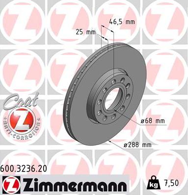 Zimmermann 600.3236.20 - Jarrulevy www.parts5.com