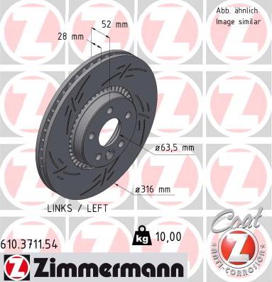 Zimmermann 610.3711.54 - Brzdový kotouč www.parts5.com