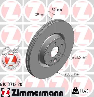 Zimmermann 610.3712.20 - Disc frana www.parts5.com