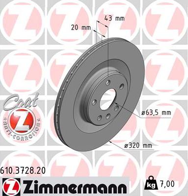 Zimmermann 610.3728.20 - Disc frana www.parts5.com