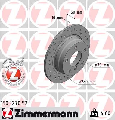 Zimmermann 150.1270.52 - Disc frana www.parts5.com