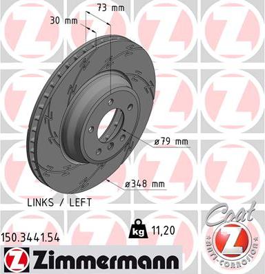 Zimmermann 150.3441.54 - Disco de freno www.parts5.com