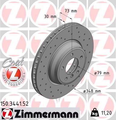 Zimmermann 150.3441.52 - Disco de freno www.parts5.com