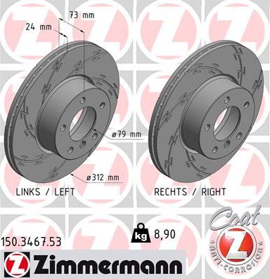 Zimmermann 150.3467.53 - Disc frana www.parts5.com