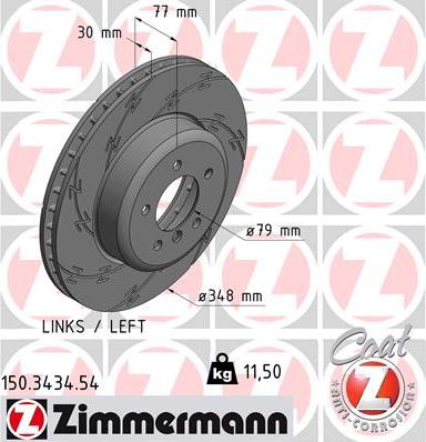 Zimmermann 150.3434.54 - Brake Disc www.parts5.com