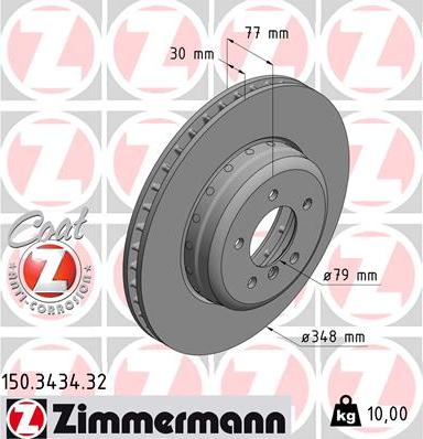 Zimmermann 150.3434.32 - Brake Disc www.parts5.com