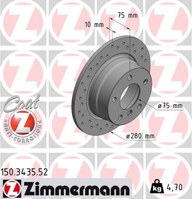 Zimmermann 150.3435.52 - Brake Disc parts5.com