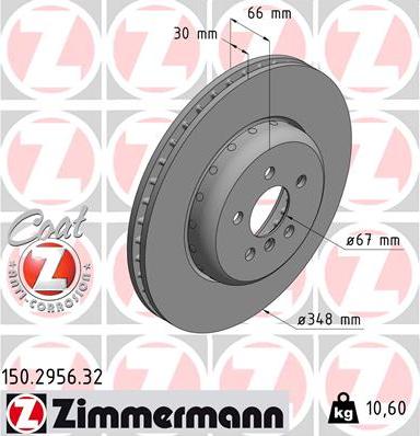 Zimmermann 150.2956.32 - Disc frana www.parts5.com