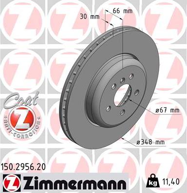 Zimmermann 150.2956.20 - Disc frana www.parts5.com