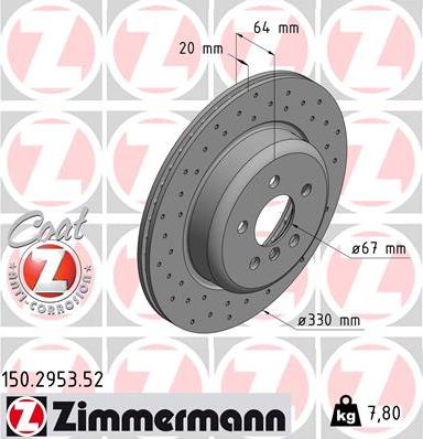 Zimmermann 150.2953.52 - Disc frana www.parts5.com