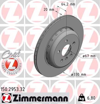 Zimmermann 150.2953.32 - Brake Disc www.parts5.com