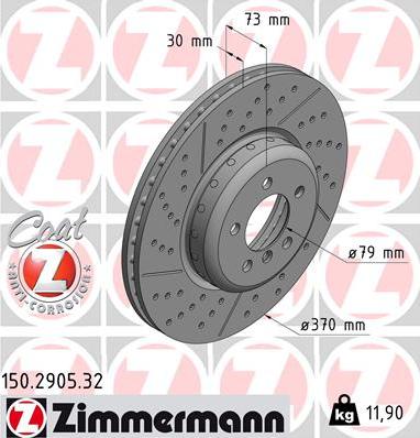 Zimmermann 150.2905.32 - Brake Disc parts5.com