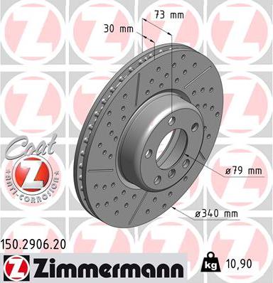 Zimmermann 150.2906.20 - Brake Disc parts5.com