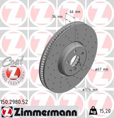 Zimmermann 150.2980.52 - Brake Disc www.parts5.com