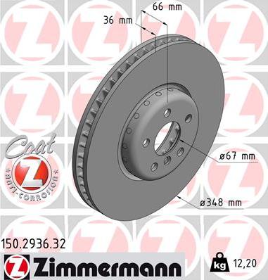 Zimmermann 150.2936.32 - Brake Disc www.parts5.com