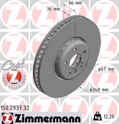 Zimmermann 150.2937.32 - Brake Disc www.parts5.com