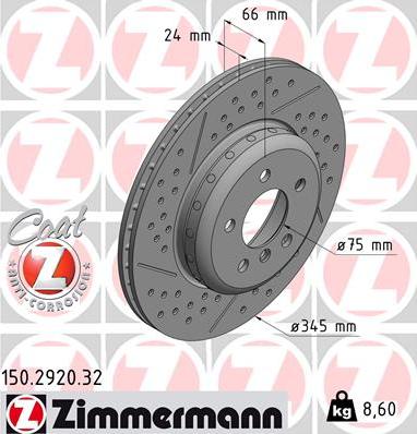 Zimmermann 150.2920.32 - Brake Disc parts5.com